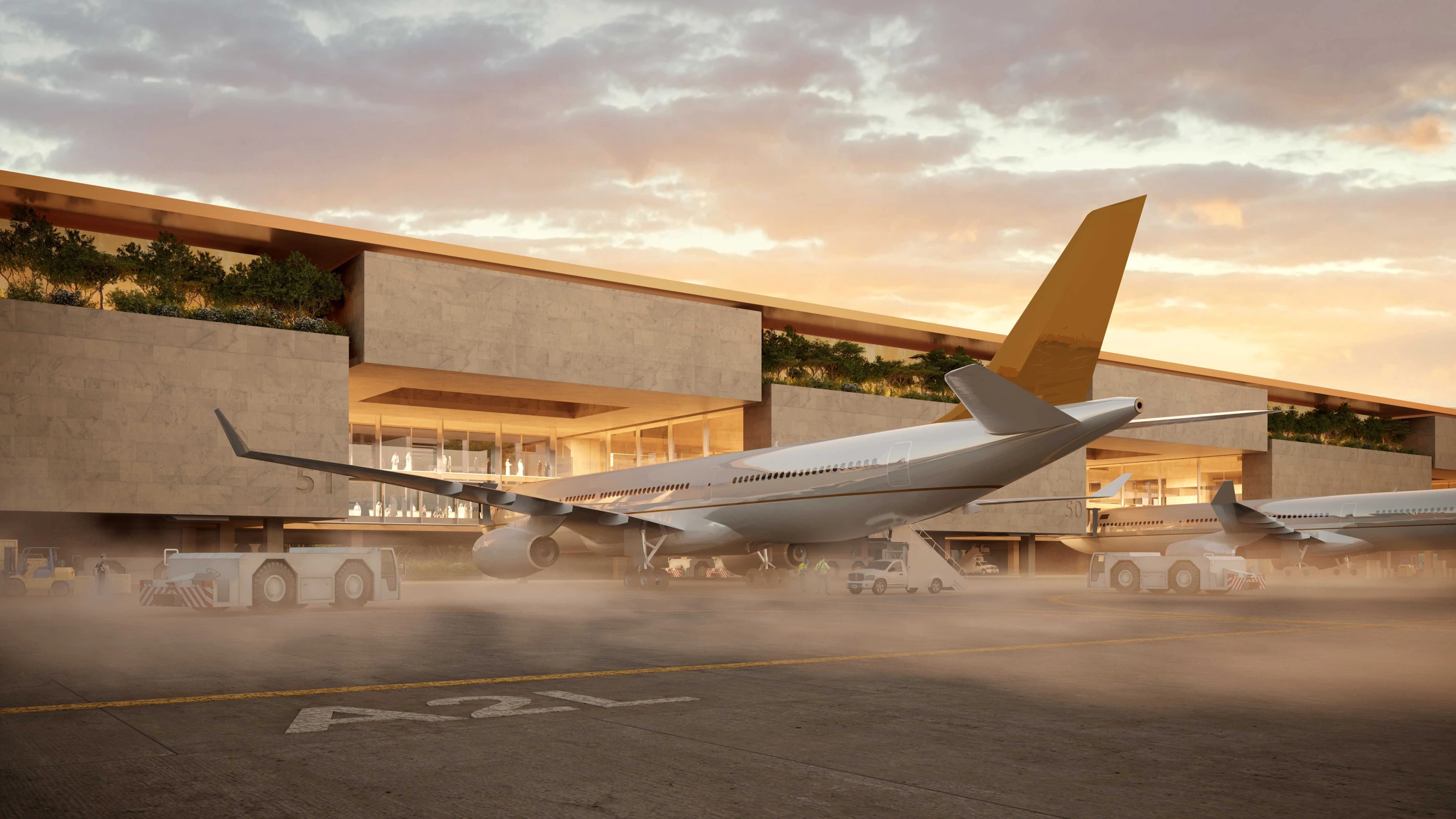 King Salman International Airport — Airside terminal architecture in the published competition design.